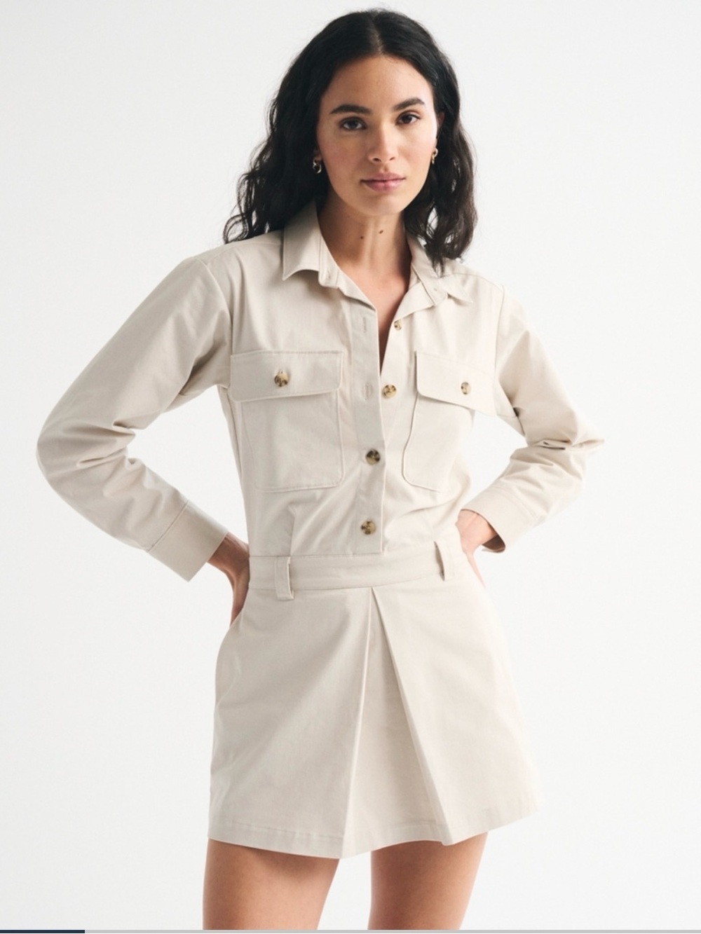 Women's Beige Utility Skort